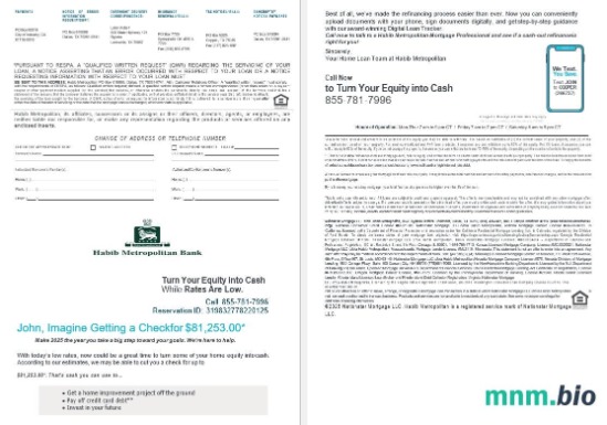 Pakistan Habib Metropolitan wyciąg z kredytu hipotecznego w formatach Word i PDF, 4 strony 3-4